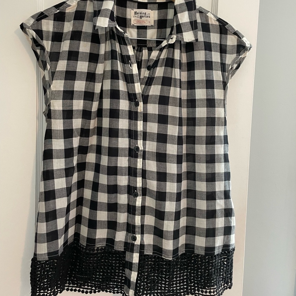 Buffalo check blouse - Anthropologie